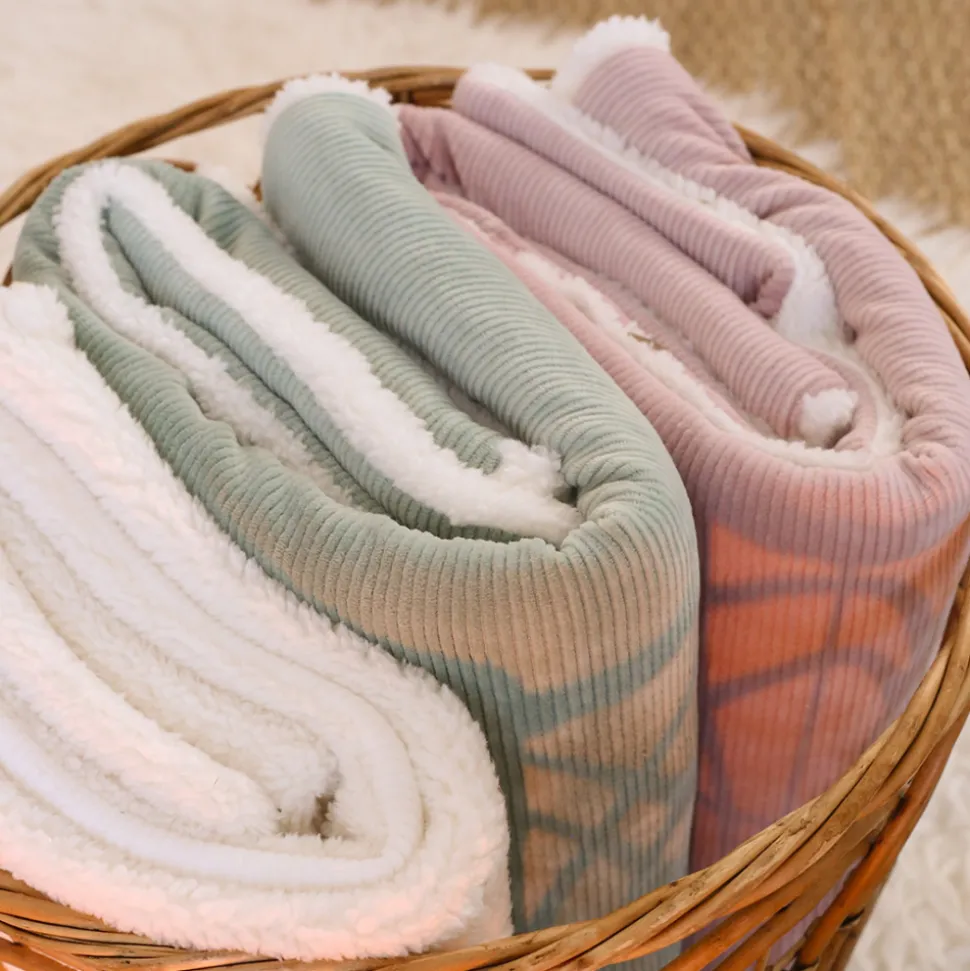 Couverture 100x140 cm - sherpa vieux rose