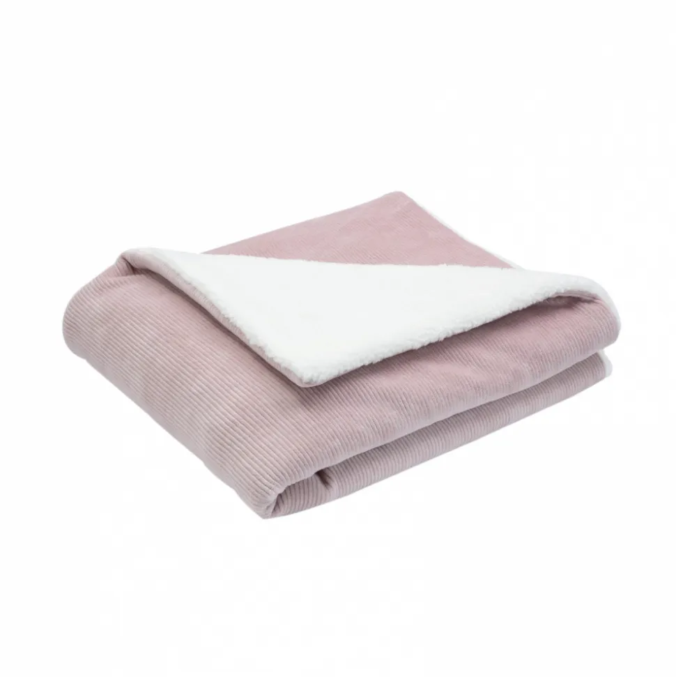 Couverture 100x140 cm - sherpa vieux rose