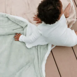 Couverture 75 x 100 cm - vert/écru