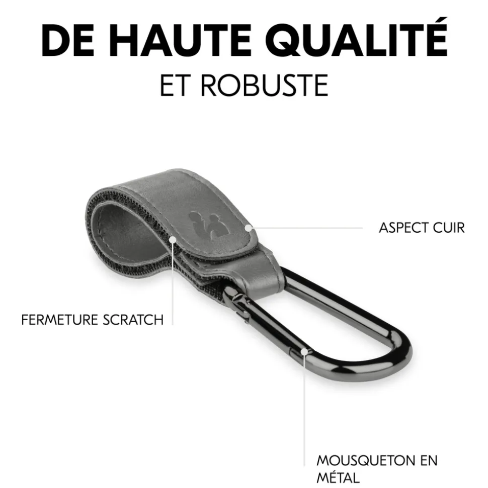 Crochets pour poussette grey