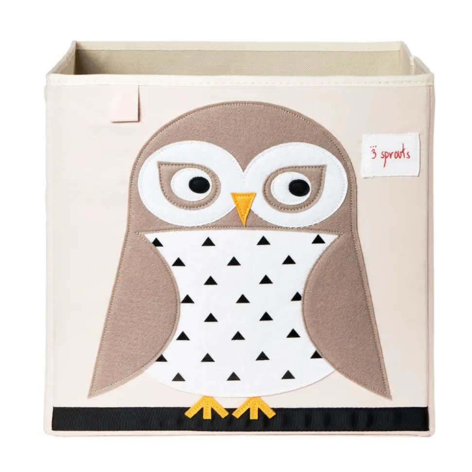 Cube de rangement chouette 33 x 33 cm