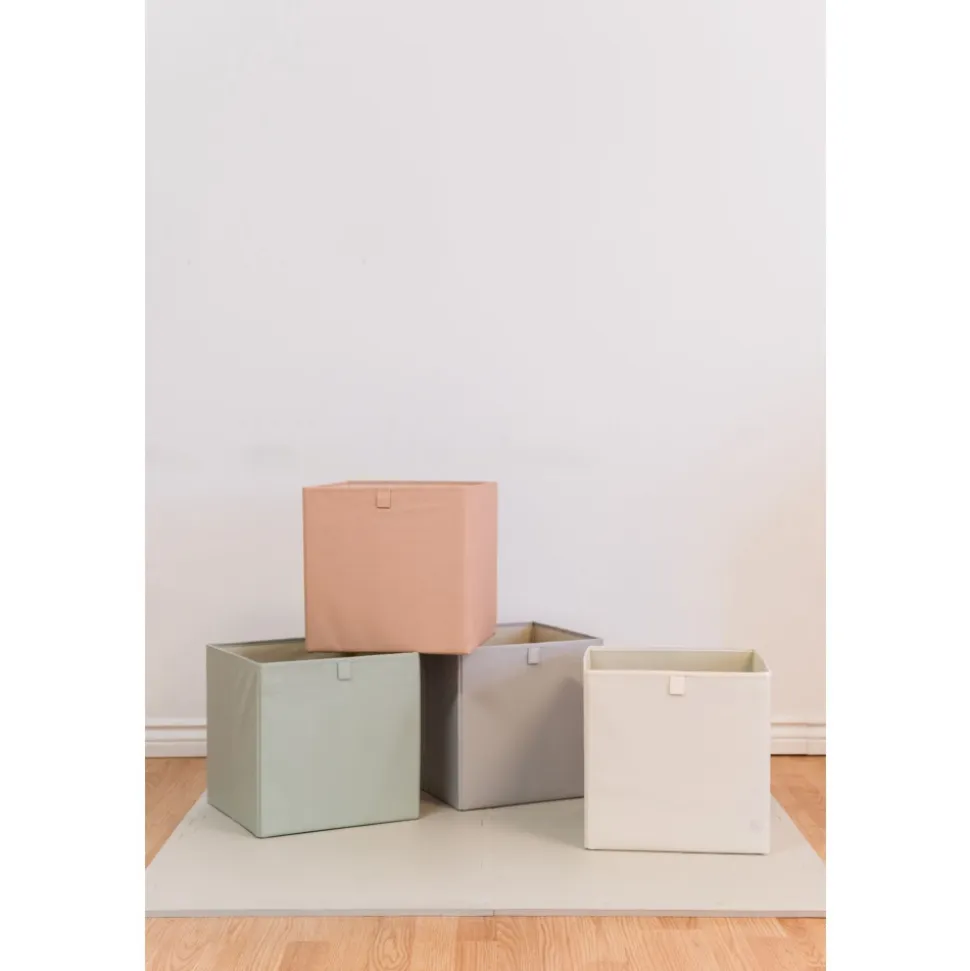 Cube de rangement uni crème 33 x 33 cm