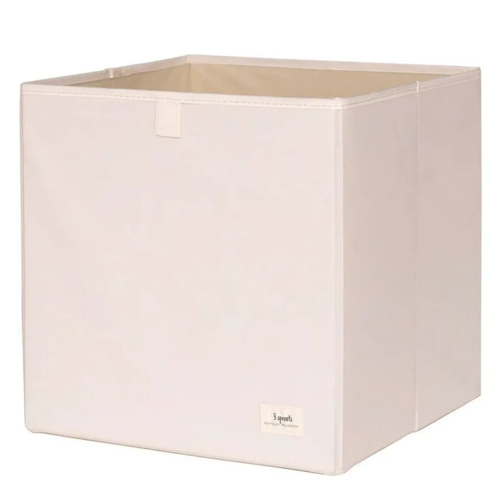 Cube de rangement uni crème 33 x 33 cm