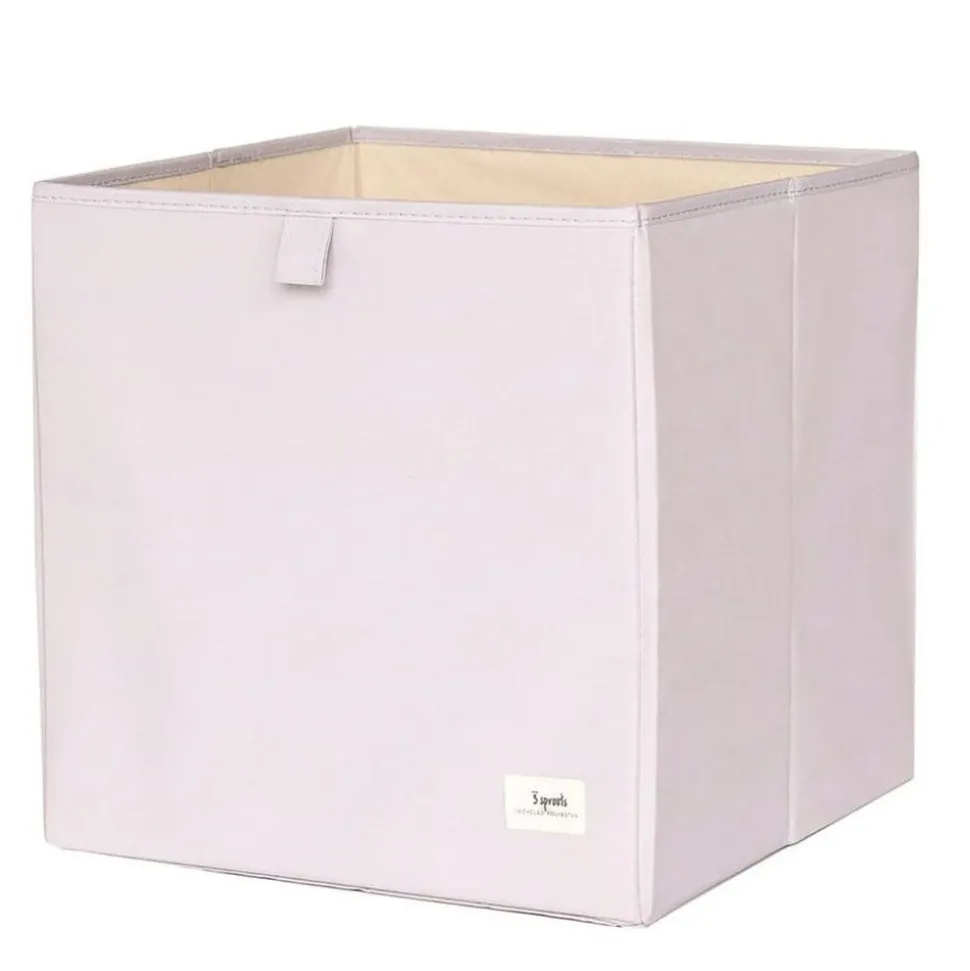 Cube de rangement uni gris clair 33 x 33 cm