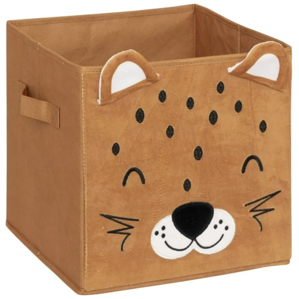 Cube de rangement 29x29 cm léopard