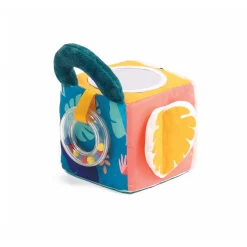 Cube d'éveil en tissu feuille