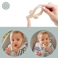 Cuillère de dentition 2 en 1 bébé silicone beige