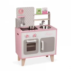 Cuisine enfant en bois macaron rose