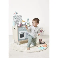 Cuisine enfant en bois plume verte