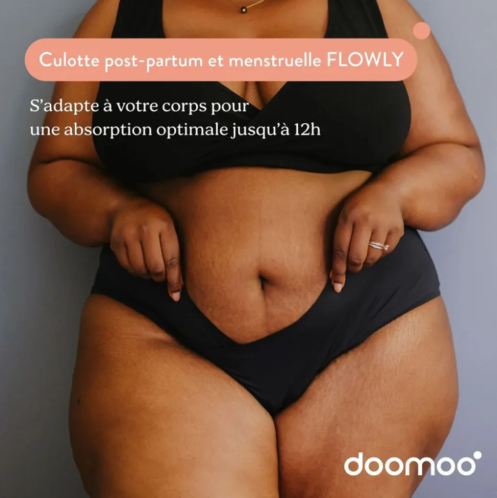 Culotte post partum et menstruelle flowly black xs/s/m