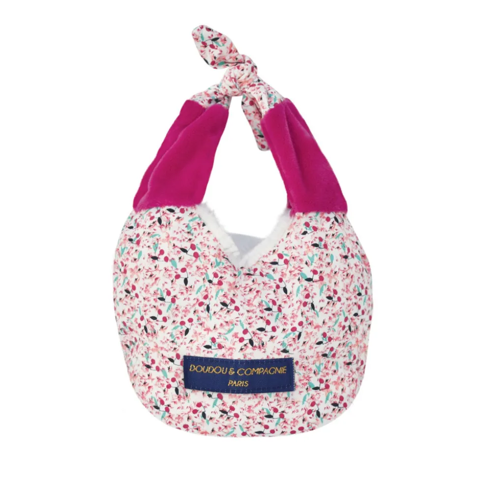 Doudou amusette lapin cerise