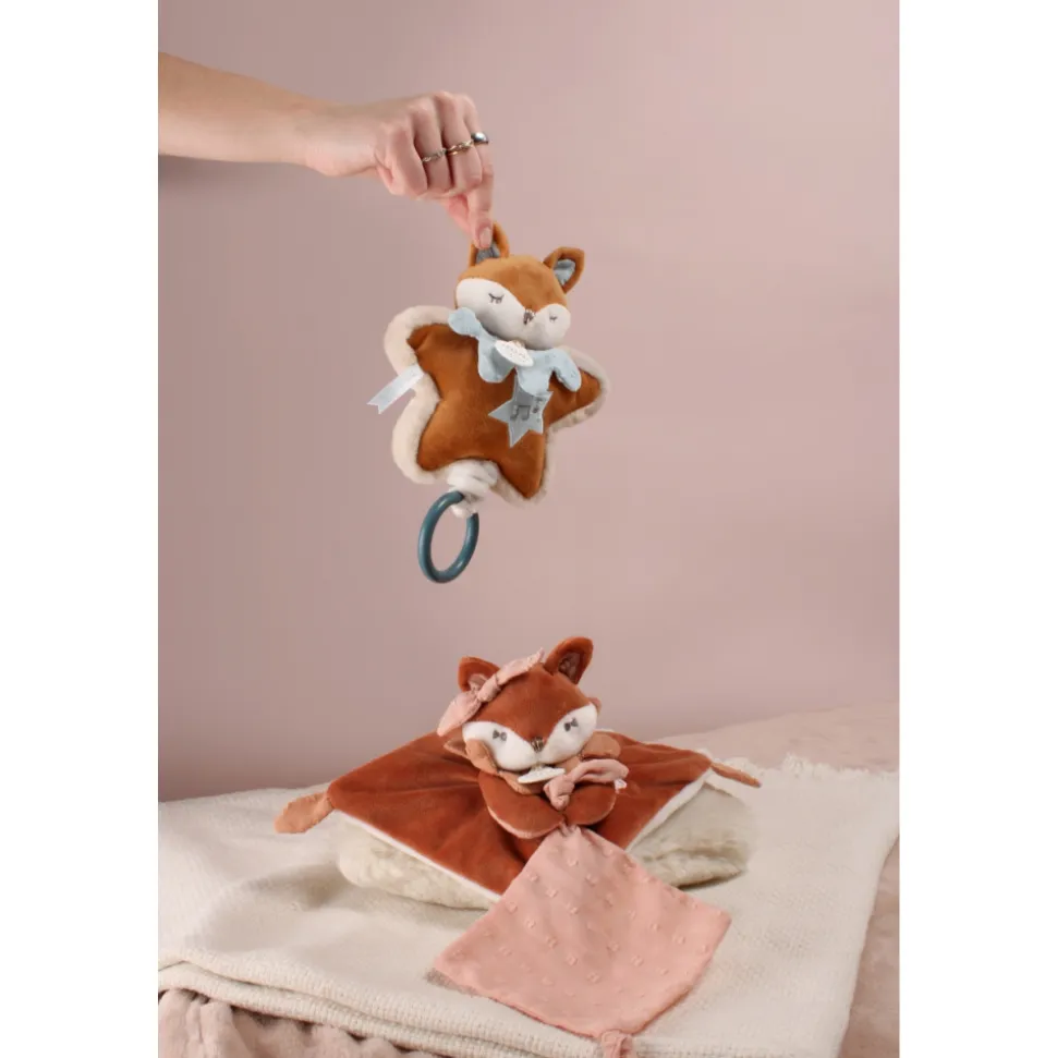 Doudou attache sucette 20 cm mina la renarde