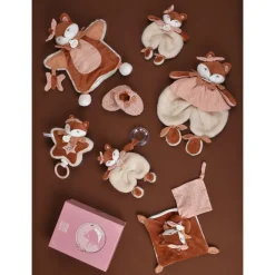 Doudou attache sucette 20 cm mina la renarde