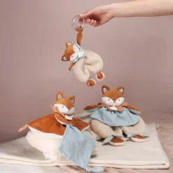 Doudou attache sucette 20 cm timo le renard