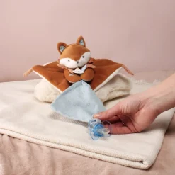 Doudou attache sucette 20 cm timo le renard