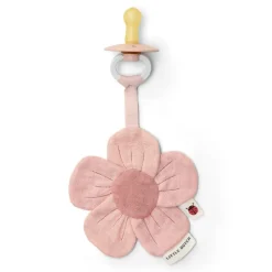 Doudou attache-tétine en gaze de coton fleur - fairy garden