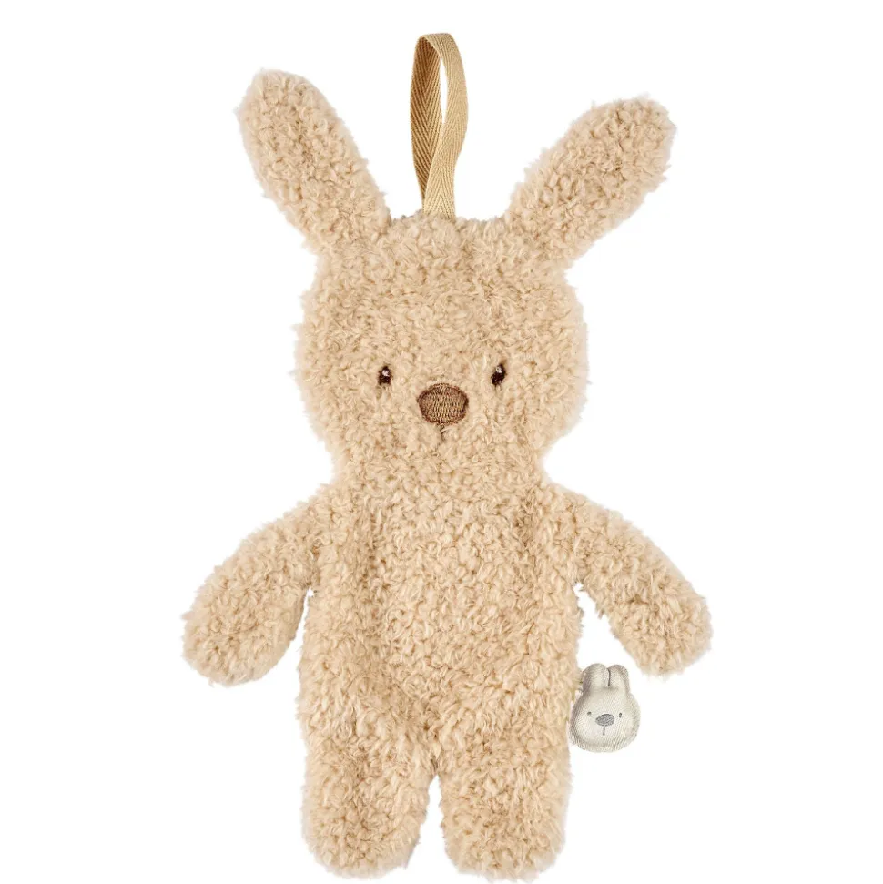 Doudou attache tétine lapin teddy bouclette beige