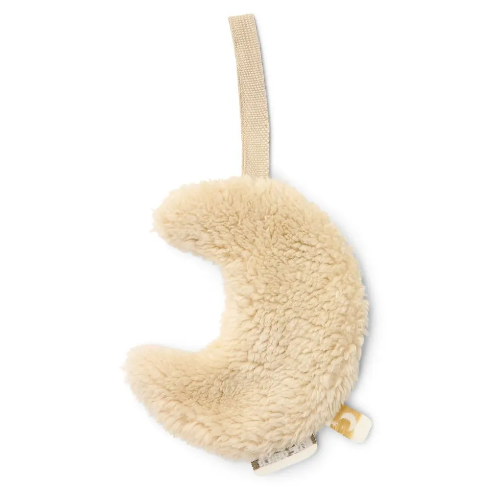 Doudou attache-tétine lune - pure soft beige