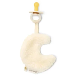 Doudou attache-tétine lune - pure soft white