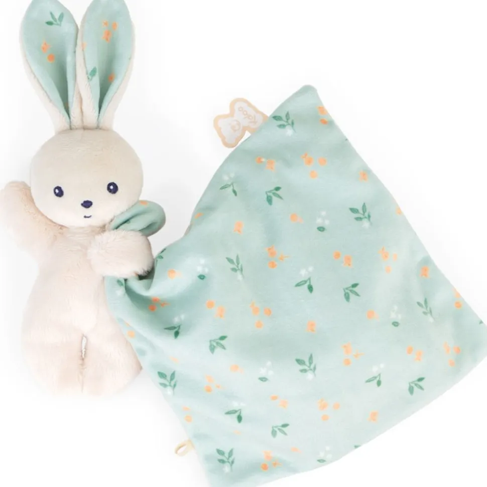 Doudou carré douceur plat lapin bouquet d'agrumes