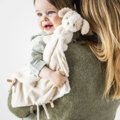 Doudou câlin chien teddy bouclette écru