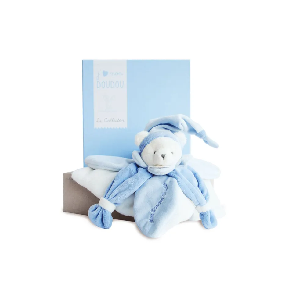 Doudou collector ours bleu