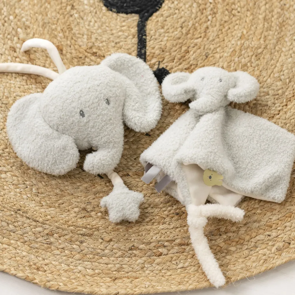 Doudou eléphant bouclette gris bouclette