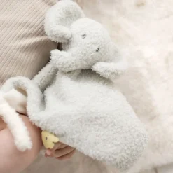 Doudou eléphant bouclette gris bouclette
