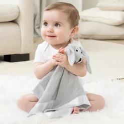 Doudou en mousseline de coton solid pink mist