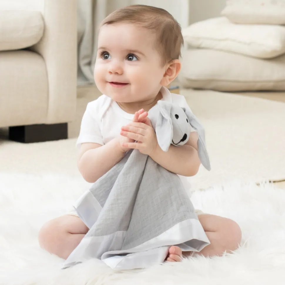 Doudou en mousseline de coton solid pink mist