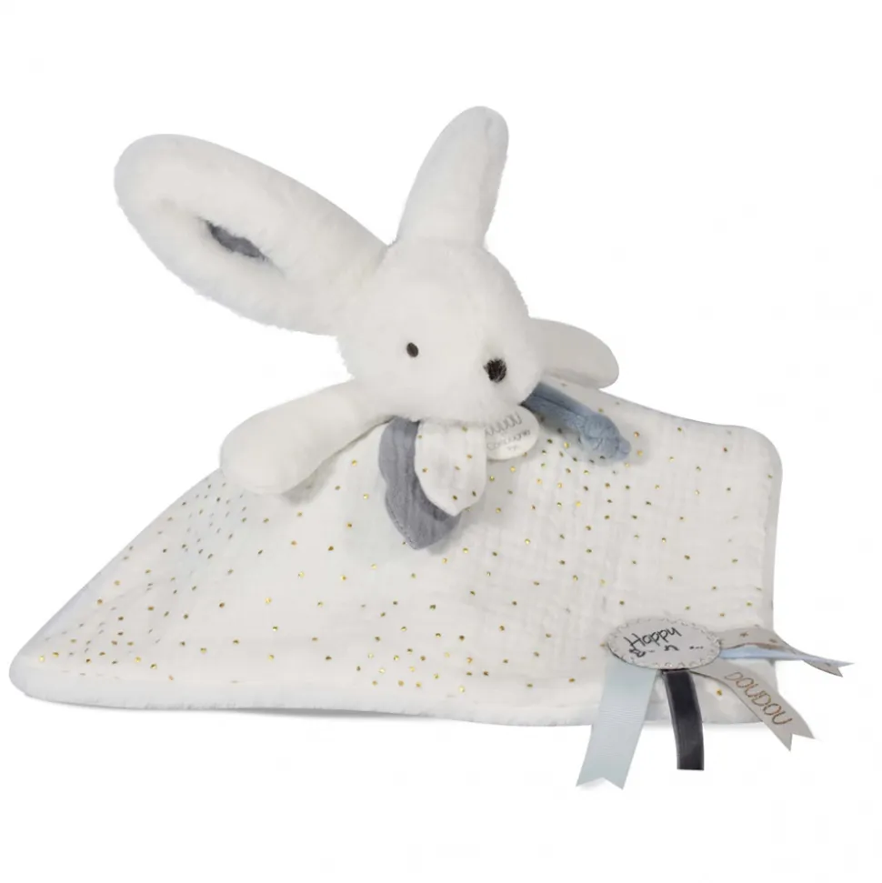 Doudou happy glossy pompon blanc