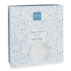 Doudou happy glossy pompon blanc