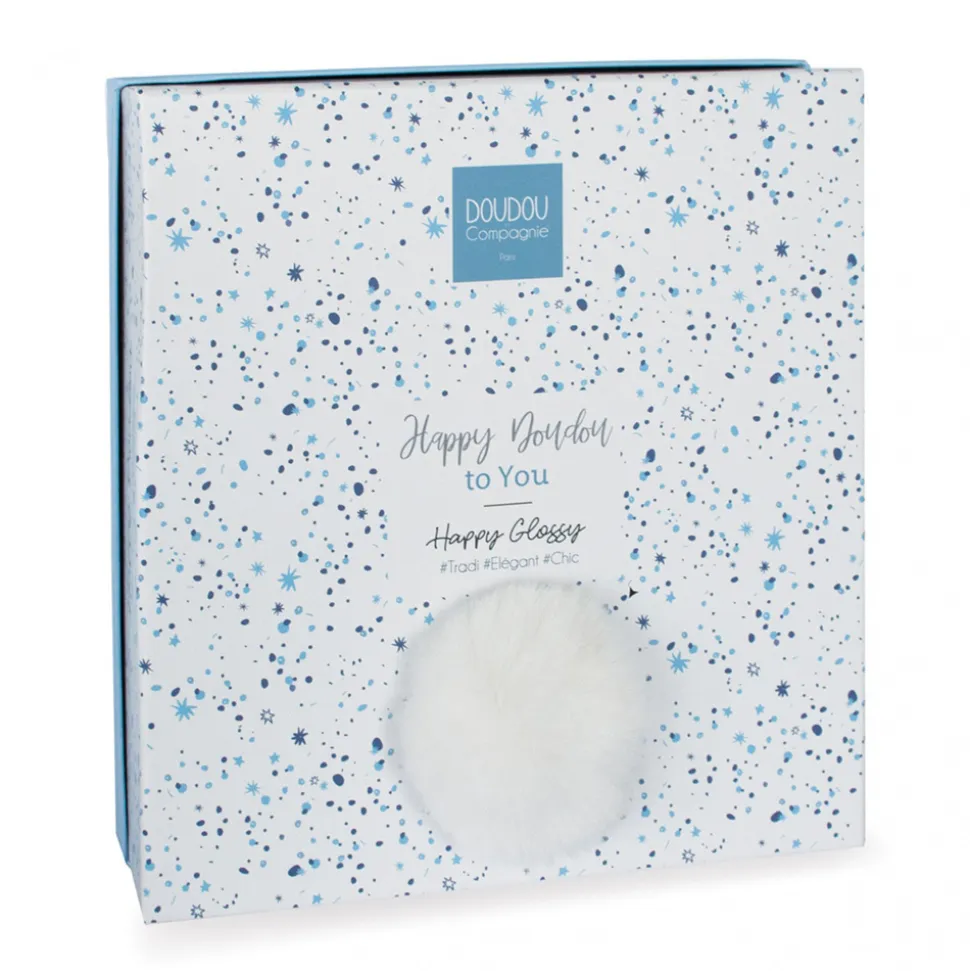 Doudou happy glossy pompon blanc