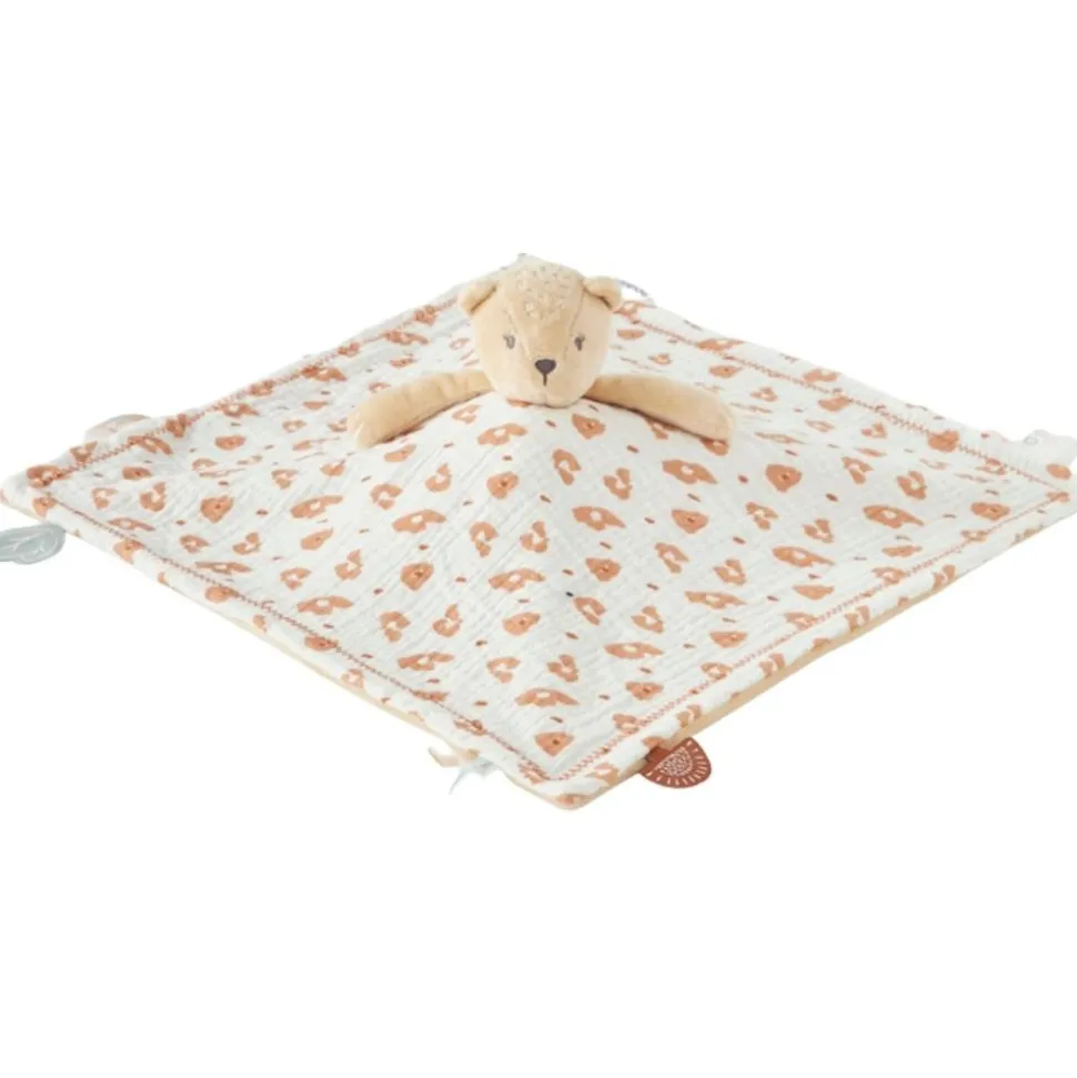 Doudou kendi jour&nuit à tête réversible véloudoux beige