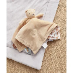 Doudou kendi jour&nuit à tête réversible véloudoux beige