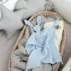 Doudou lange lapin bleu ciel