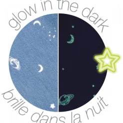 Doudou lapidou phosphorescent glow avec motif imprimé bleu pastel
