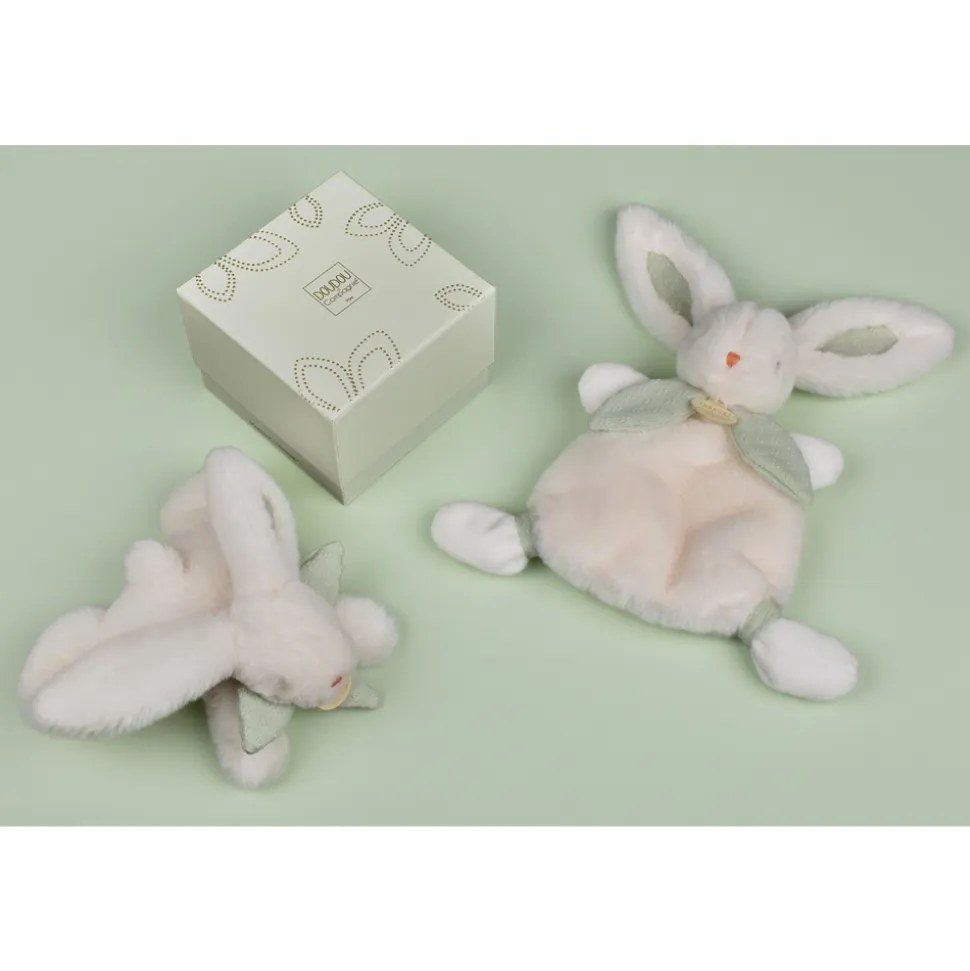 Doudou lapin bonbon 25 cm sauge