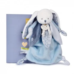 Doudou lapin 25 cm cœur océan
