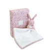 Doudou lapin mouchoir 10 cm rose