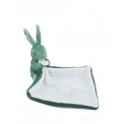 Doudou lapin mouchoir 10 cm vert sauge