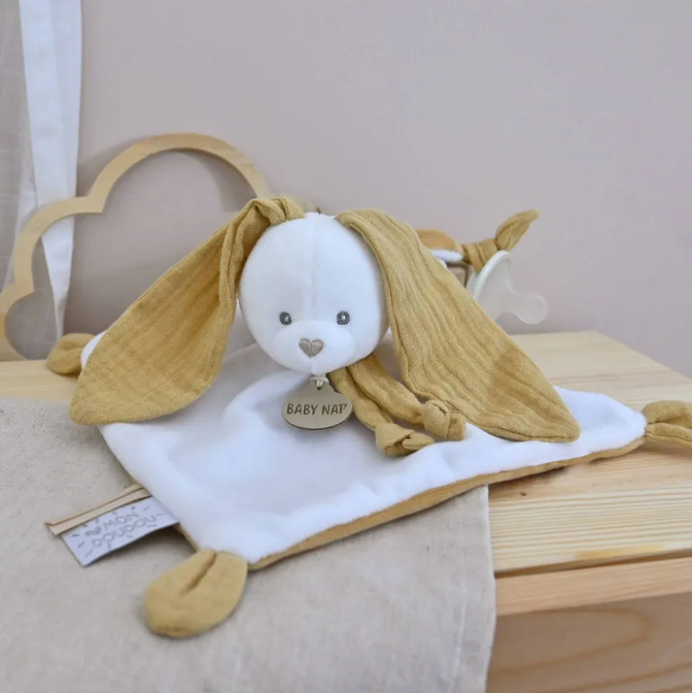Doudou lapin nougat