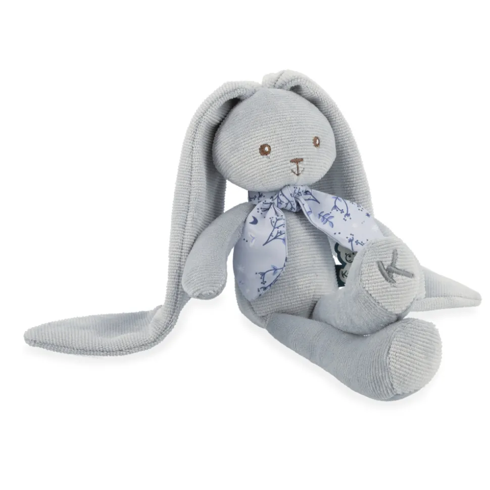 Doudou lapinoo 25 cm bleu