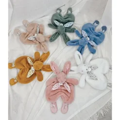 Doudou lapin vert sauge lapin doudou 29 cm