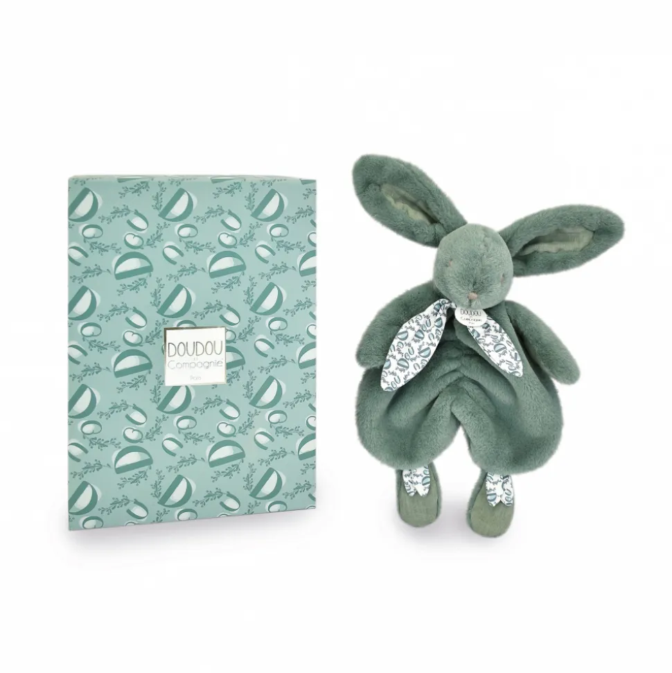 Doudou lapin vert sauge lapin doudou 29 cm