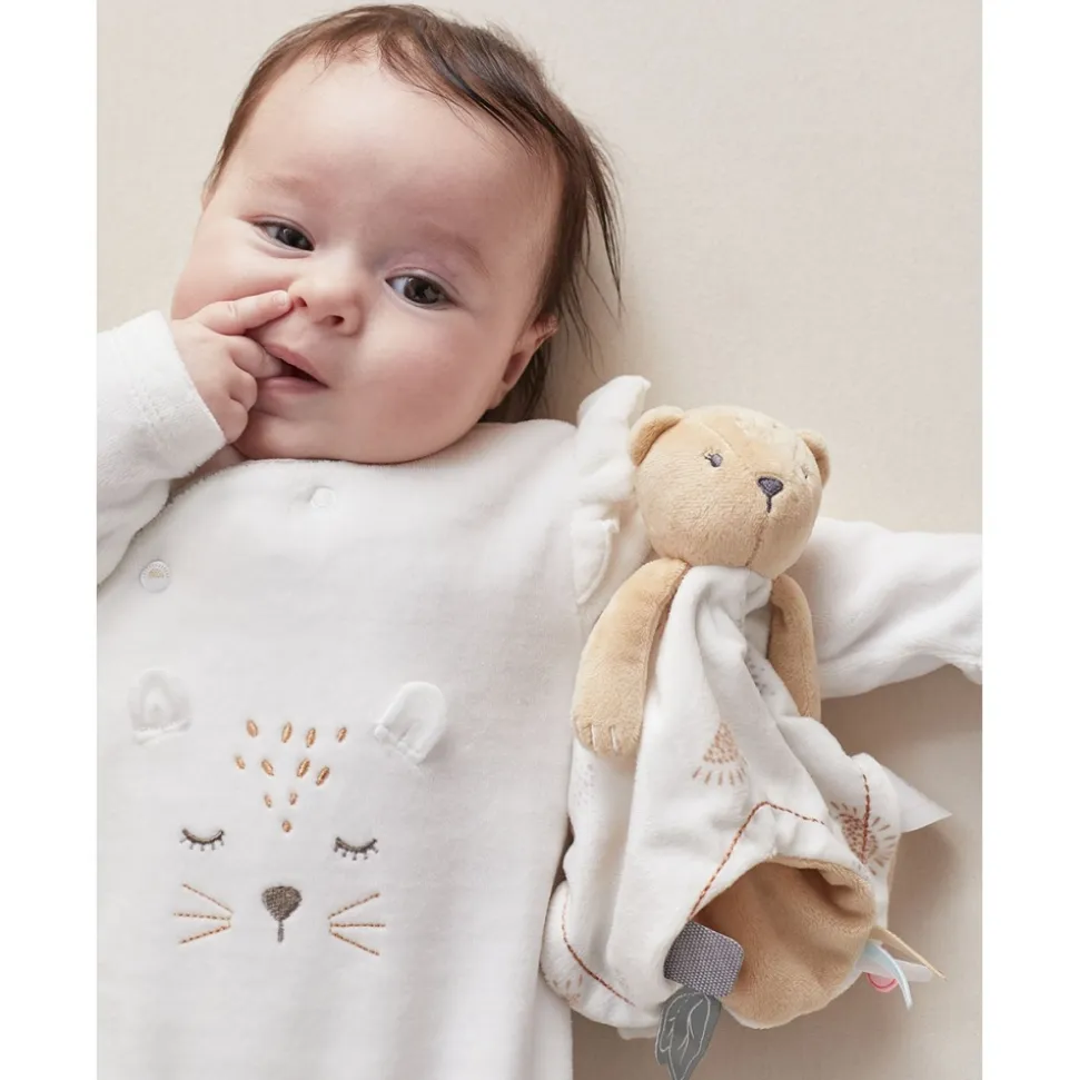 Doudou marionnette kendi en veloudoux beige