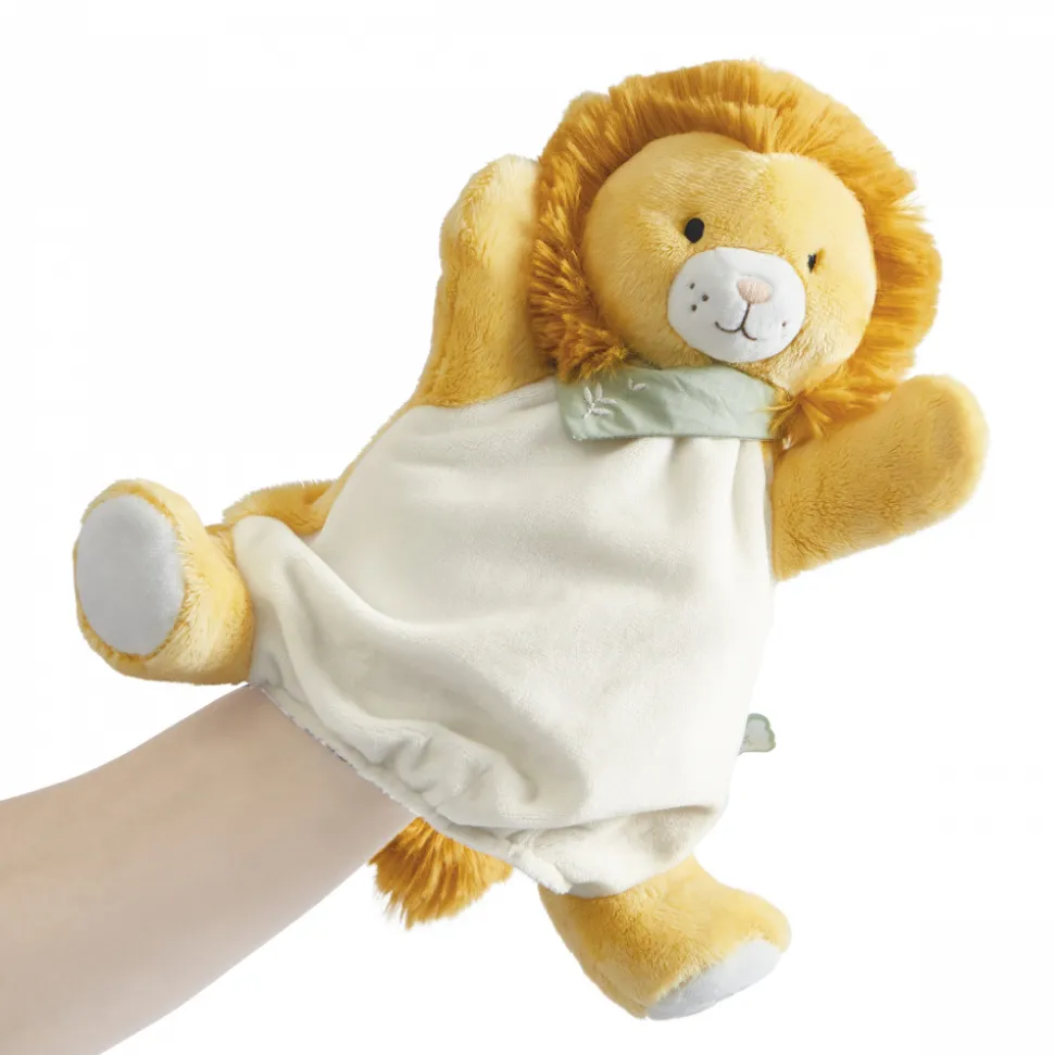 Doudou marionnette lion nougat
