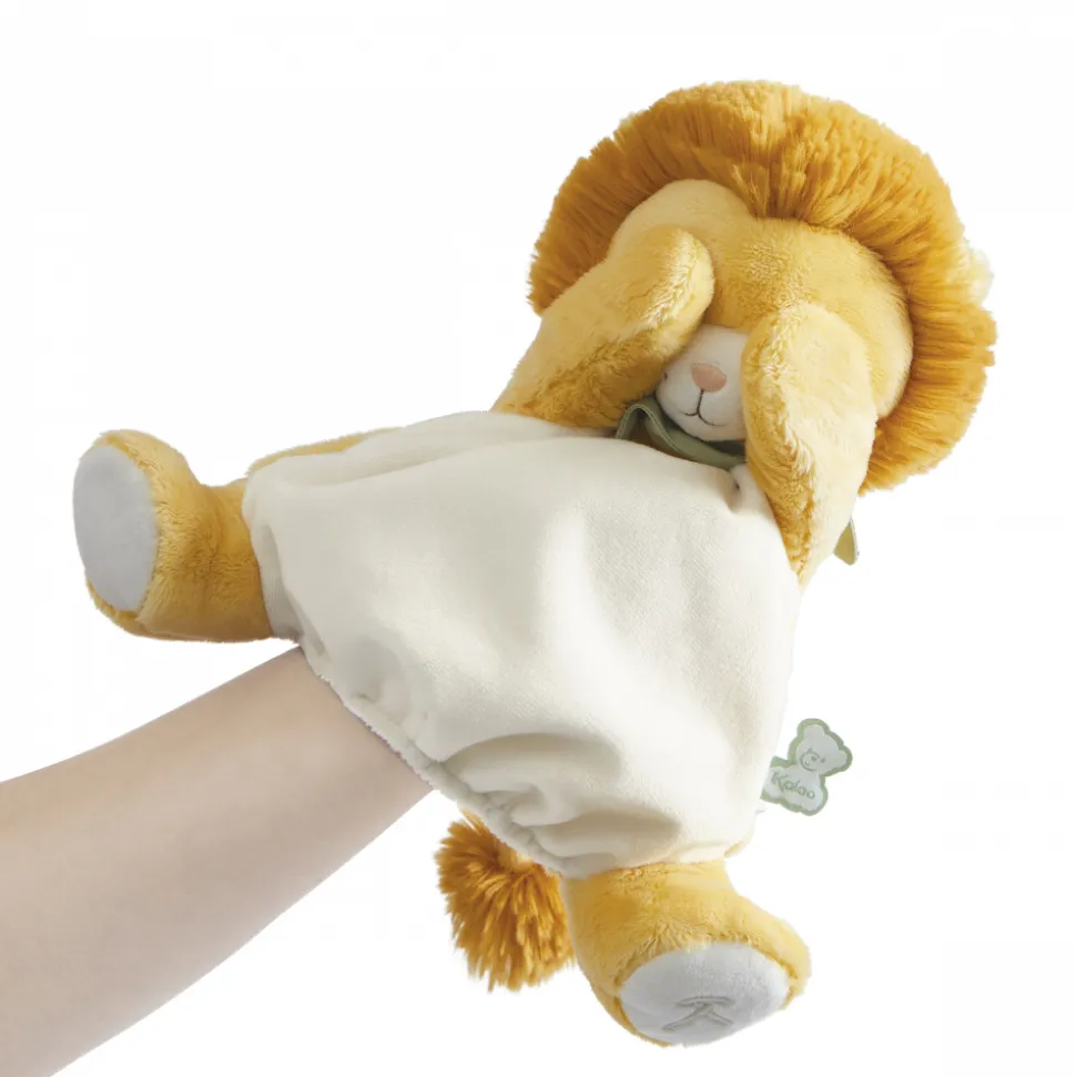 Doudou marionnette lion nougat