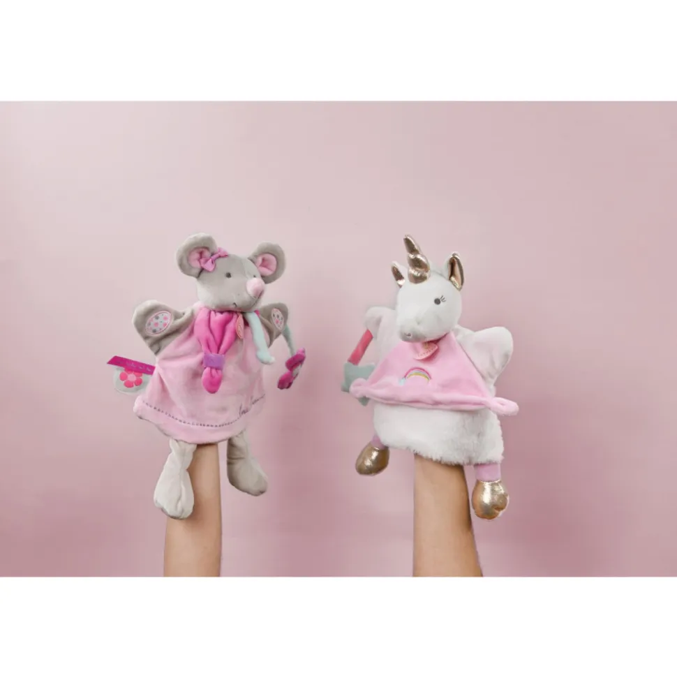 Doudou marionnette souris pearly