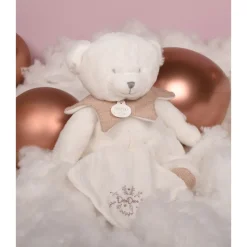 Doudou mouchoir ours 30 cm rose